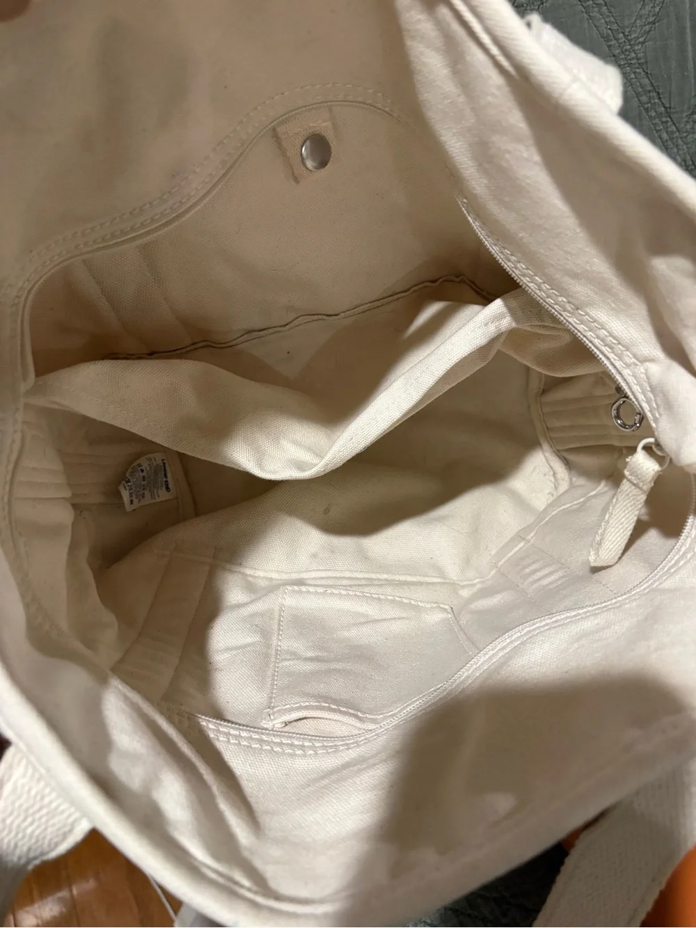 Lands End zip top tote bag